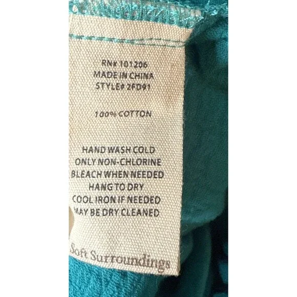 Soft Surroundings Womens Dress‎ Large Gauzy Cotton Asymmetric Beach Fairy Whimsy - Picture 5 of 6